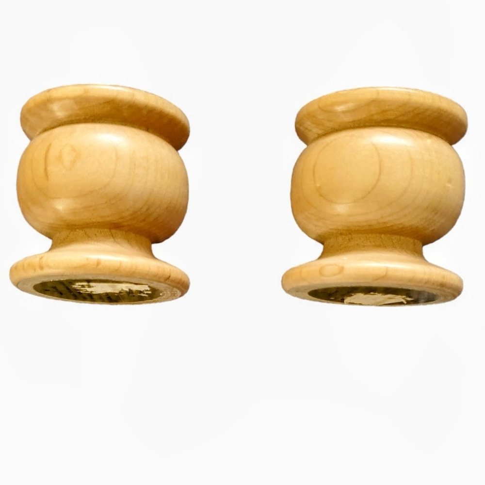Vintage Wooden Candlestick Holders Hallmark